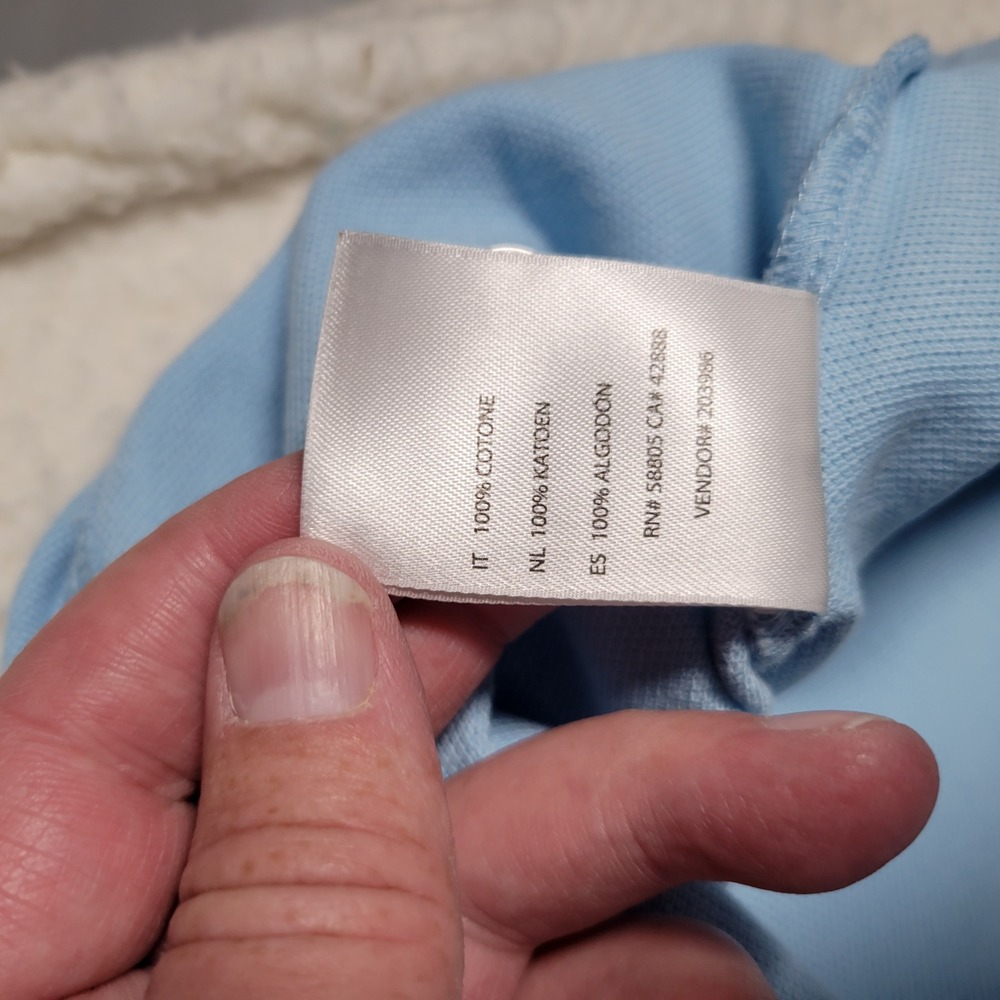 B+T Polo Shirt Mens 4XT Light Blue Short‎ Sleeve Pique Knit Big & Tall Classic - Picture 8 of 12